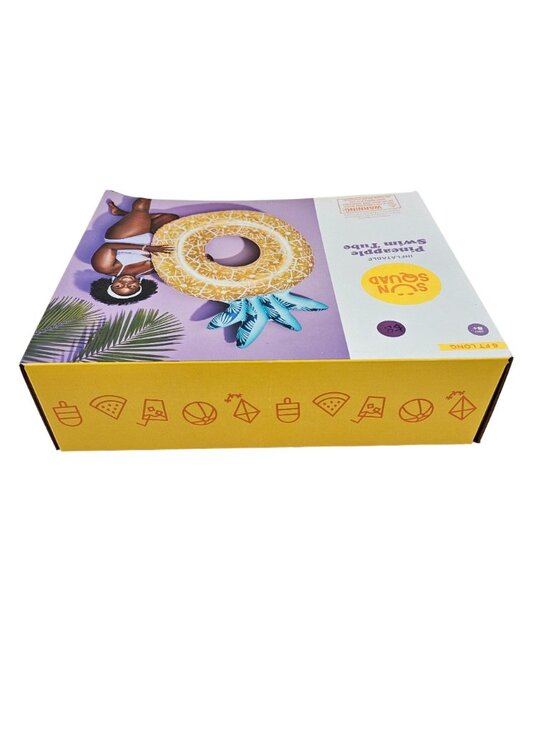 Sun Squad Pool Float Inflatable Pineapple Swim Tube Yellow Green Summer NIB - Picture 10 of 10